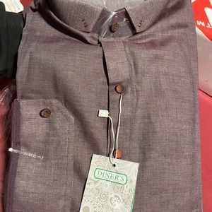 Boutique Men cotton Salwar Kurta dark plum Large